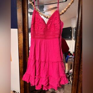 Love Tree Hot Pink Textured Sundress